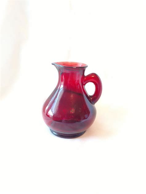 Red Glass Avon Pitcher