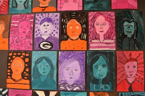 Expedition Art 5th Grade Monochromatic Self Portraits 2013 Edition