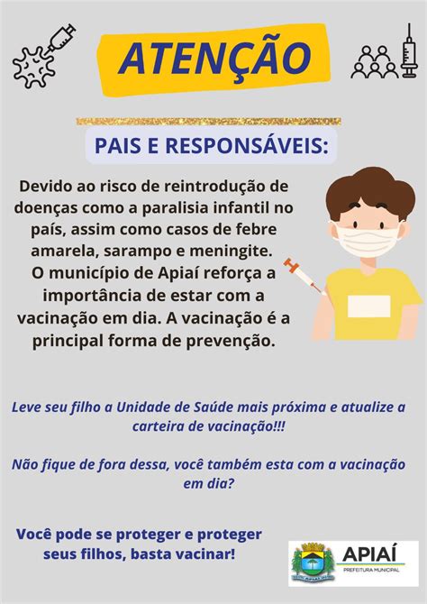 Atenção Pais e Responsáveis Prefeitura Municipal de Apiaí