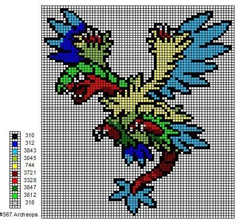 Archeops By Cdbvulpix On Deviantart Pokemon Cross Stitch Patterns