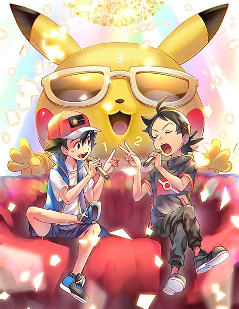 Pikachu Ash Ketchum And Goh Pokemon And 2 More Drawn By Ajc Danbooru