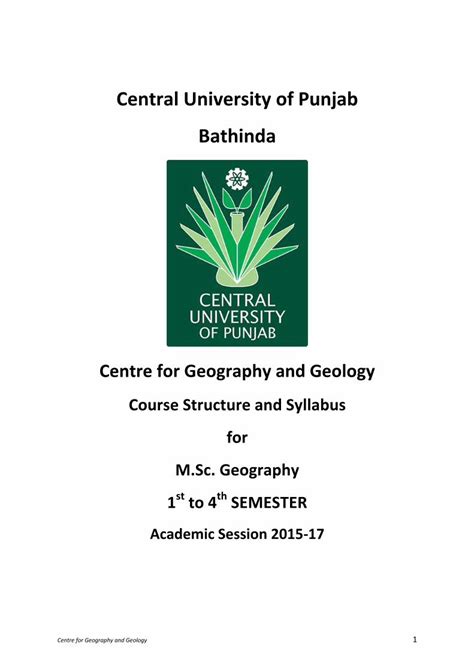 Pdf Central University Of Punjab Bathinda Geography Pdfcentral