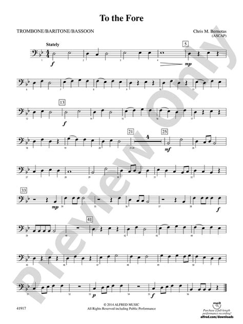 To The Fore 1st Trombone 1st Trombone Part Digital Sheet Music Download