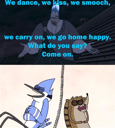 Mordecai And Rigby Laugh At Hades Words By Pharrel3009 On Deviantart