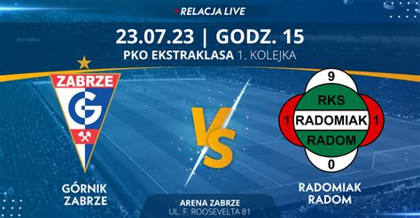 Górnik Zabrze Radomiak Radom relacja LIVE