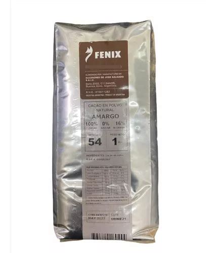 Cacao Amargo Fenix Nro 54 X 1 Kg