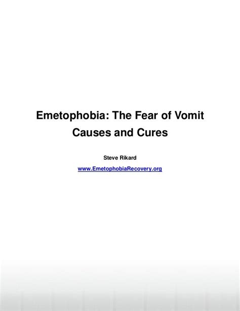 Emetophobia causes and cures