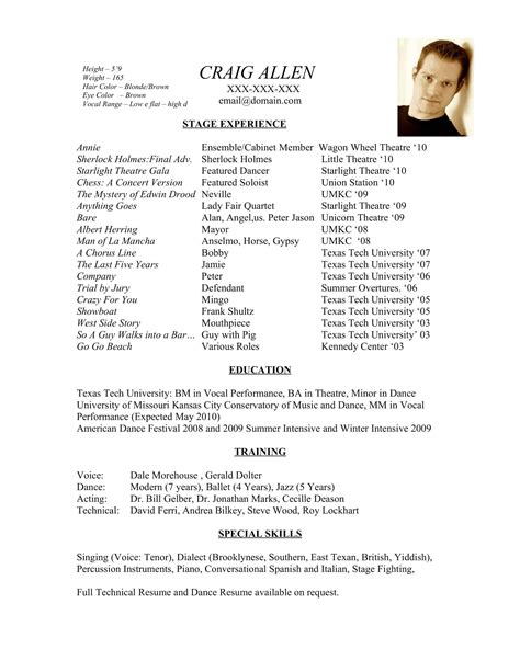 Free Printable Acting Resume Templates Word Excel Pdf Samples