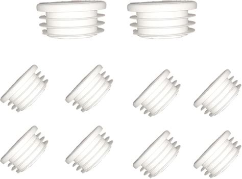 22mm White Plastic Plugs Black Round Tube Covers Inner End Caps For Chairs Desks Tables Foot