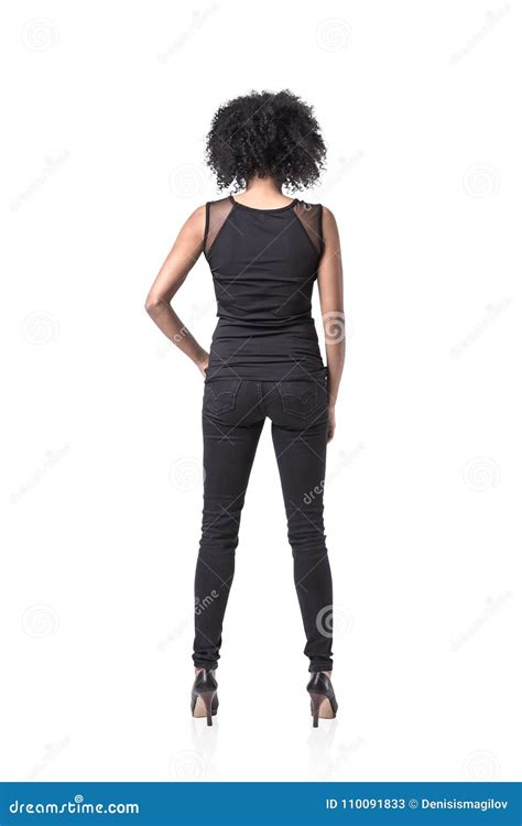 African American Businesswoman Rear View Isolated Stock Image Image