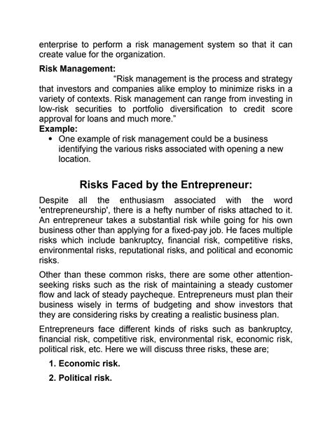 SOLUTION: What is risk and risk management ? with examples - Studypool