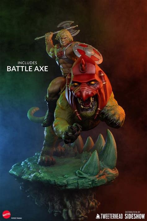 Masters Of The Universe He Man And Battle Cat Classic Deluxe Maquette