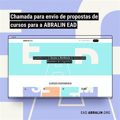 Chamada Para Envio De Propostas De Cursos Para A Abralin Ead Abralin