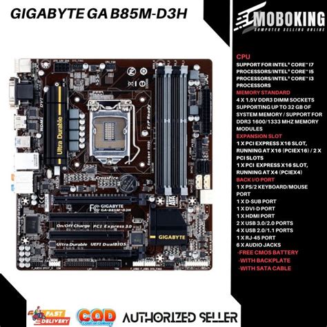 Gigabyte Ga B85m D3h Desktop 4th Gen Motherboard B85 Socket Lga 1150