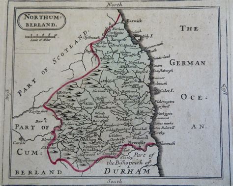 Northumberland English County Map C 1785 90 Small Detailed Engraved M Brian Dimambro