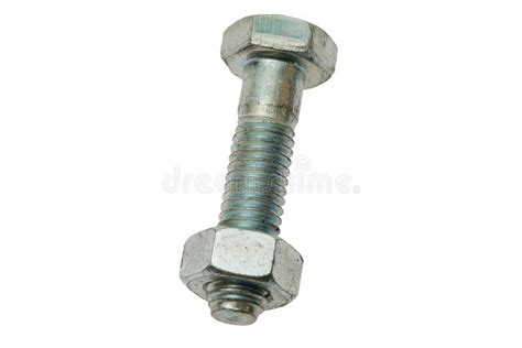clean single bolt  white stock photo image  fastening