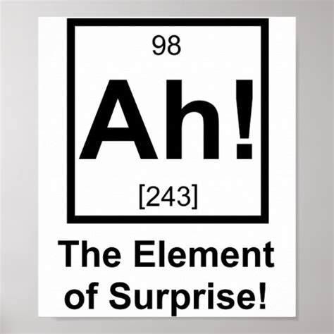 Ah The Element Of Surprise Periodic Element Symbol Poster Zazzle