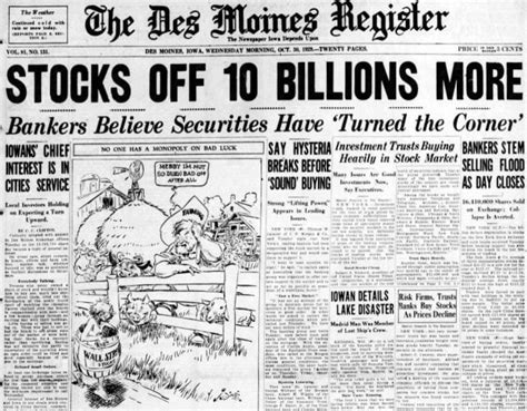 The Great Depression: Newspaper headlines from the 1929 stock market crash - Click Americana