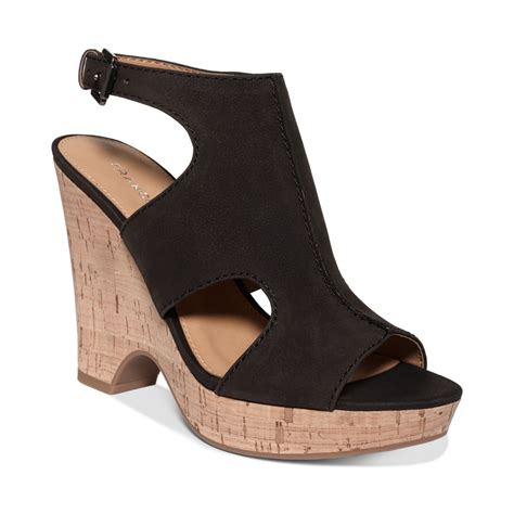 Lyst - Franco Sarto Glamour Platform Wedge Sandals in Black