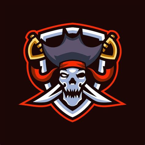 Logotipo De Skull Pirates Esports Vector Premium