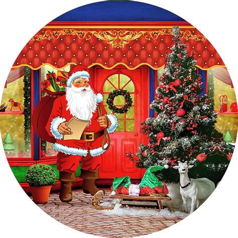 Painel Em MDF 50x50 Redondo Personalizado Tema Natal Shopee Brasil