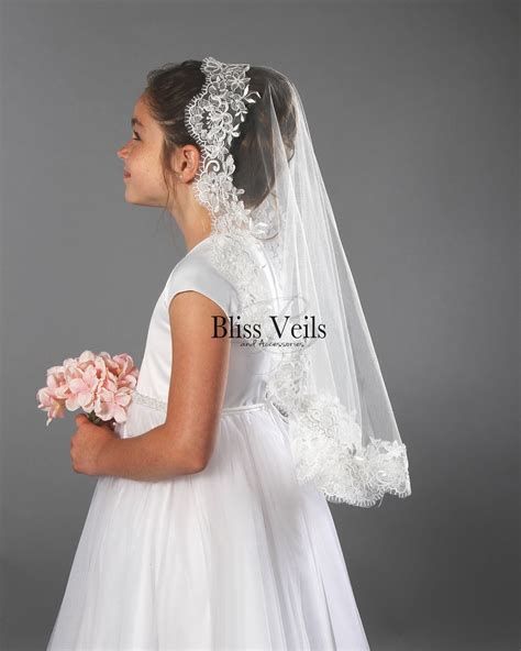 First Communion Mantilla Fast Shipping Etsy Uk First Communion