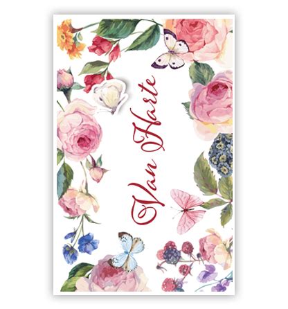 Roze Bloemen En Vlinders Primeurcards