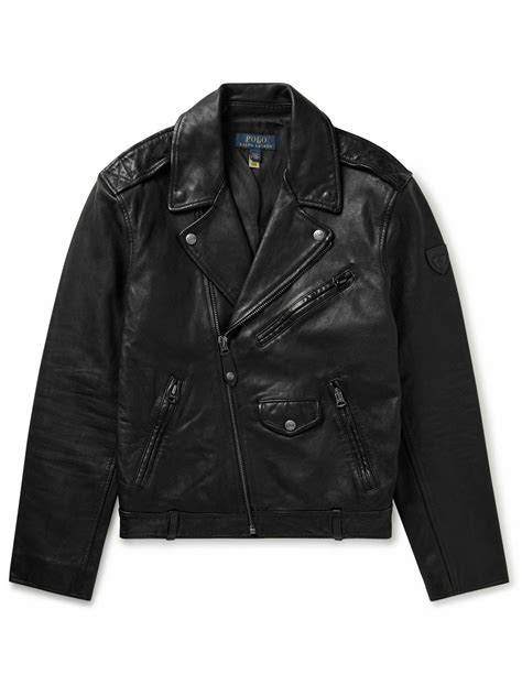 Polo Ralph Lauren Leather Biker Jacket Black Polo Ralph Lauren