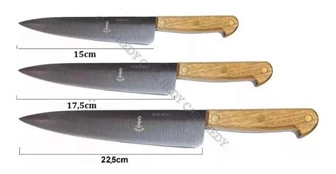 Set Cuchillo Eskilstuna 3 Piezas Acero Carbono Cabo Madera CASA HEDY