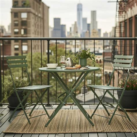 modern green small balcony furniture ideas
