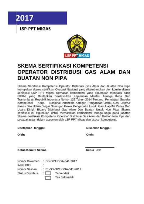 Pdf Skema Sertifikasi Kompetensi Operator Distribusi Gas Ppsdmmigas