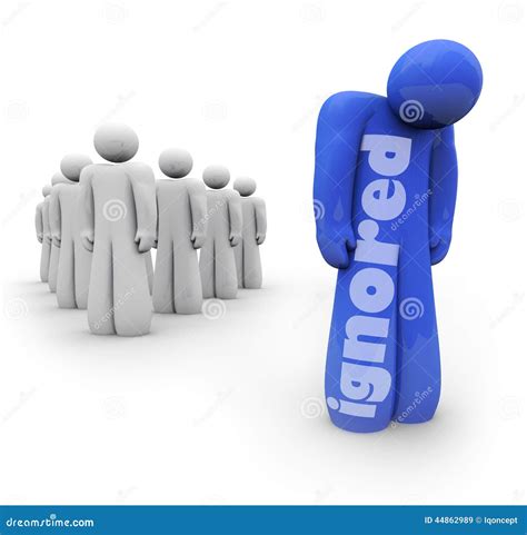 Ignored Person Blue Apart From Group Excluded Forgotten Stock Illustration - Image: 44862989