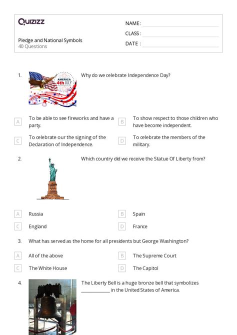 National Symbols Worksheets On Quizizz Free Printable