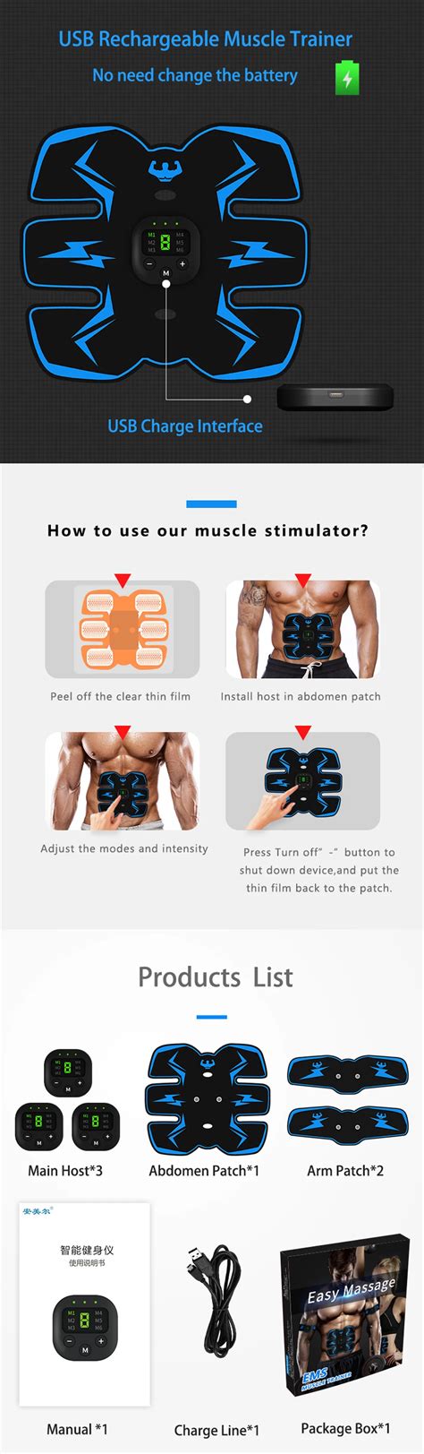 Appareil Abdo Ceinture Abdominale EMS Pour Tonifier Les Muscles Du