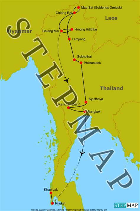 Stepmap Thailand Landkarte F R Thailand