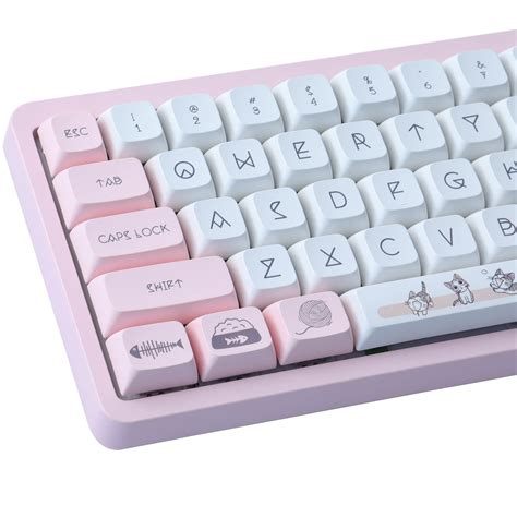 Buy Wunzkii PBT Keycaps 133 Keys Pink Cat Keycaps Dye Sublimation XDA