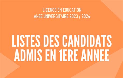 Listes Des Candidats Admis En 1ére Année ESEF EL JADIDA