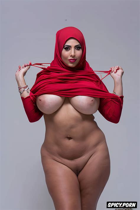 Hijab AI From Head To Mid Thigh Straight Front Portrait Totally Naked