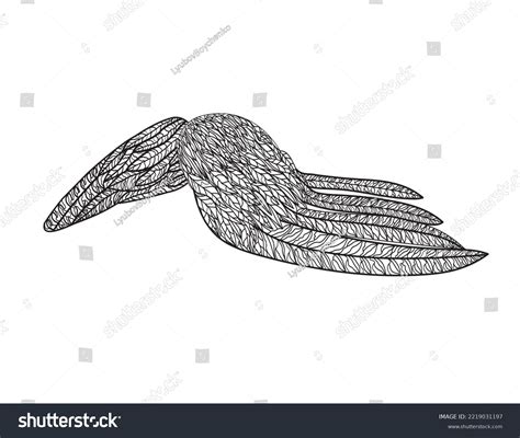 Angel Wings Outline Drawing On White Stock Vector (Royalty Free ...