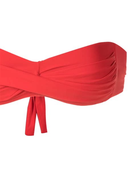Amir Slama Twist Detail Strapless Bikini In Red ModeSens
