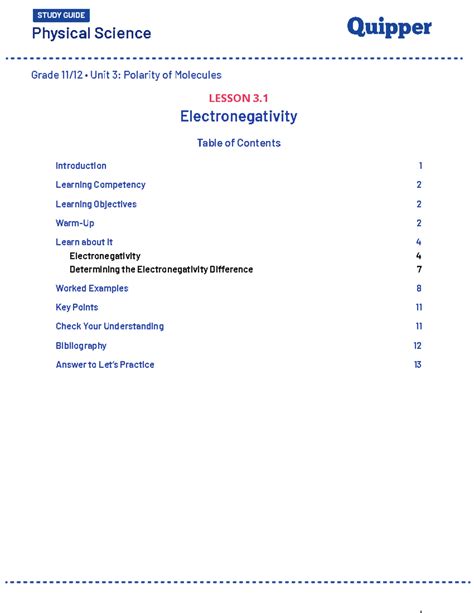 Ps Lesson Electronegativity Grade Unit Polarity Of