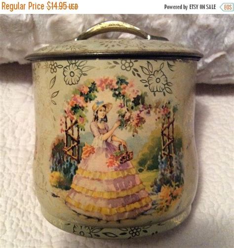 Vintage 1960s Sweet Victorian Gold Tin Made In England Handle Etsy