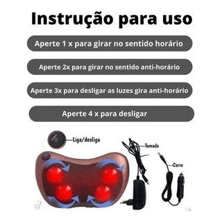 Massageador Bolas Shiatsu Lombar Pesco O Veicular E Casa Almofada