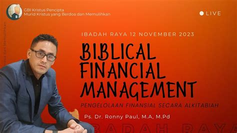 BIBLICAL FINANCIAL MANAGEMENT Ibadah Live Stream 1 GBI Kristus