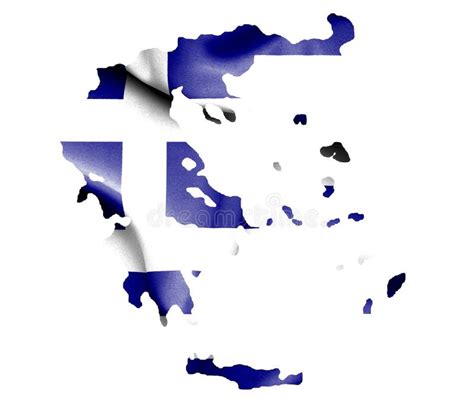 Greece Map Contour Silhouette And Flag Stock Illustration Illustration Of Cephalonia Greece