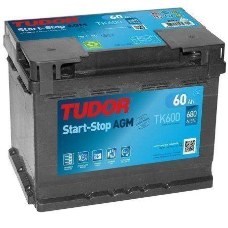 TUDOR TK600 Batería 60Ah Start Stop Reciente fabricación