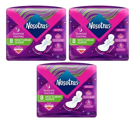 Pack 3x2 Toallas Femeninas Nosotras® Nocturna X 8 Unidades Cuotas Sin