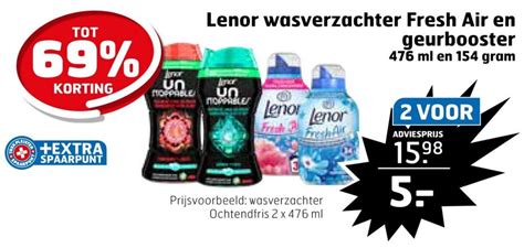 Lenor Wasverzachter Fresh Air En Geurbooster X Ml Aanbieding Bij