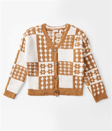 Girls Willow And Root Checkered Cardigan Sweater Girls Sweaters In