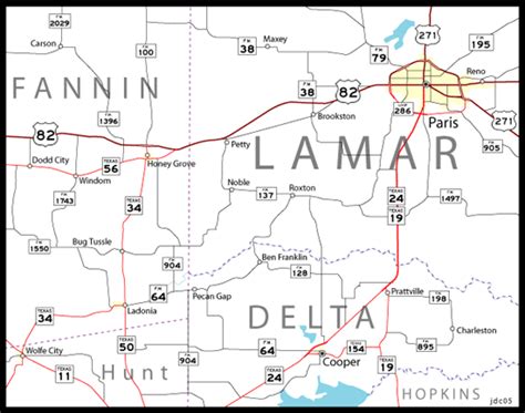 Texas Aaroads Us Highway 82 Eastbound Fannin And Lamar Counties